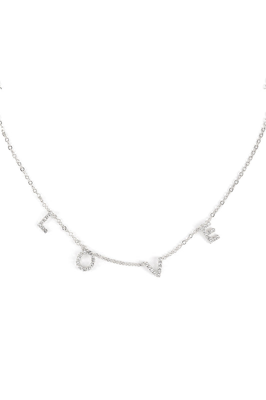 Rhinestone Love Inspiration Necklace
