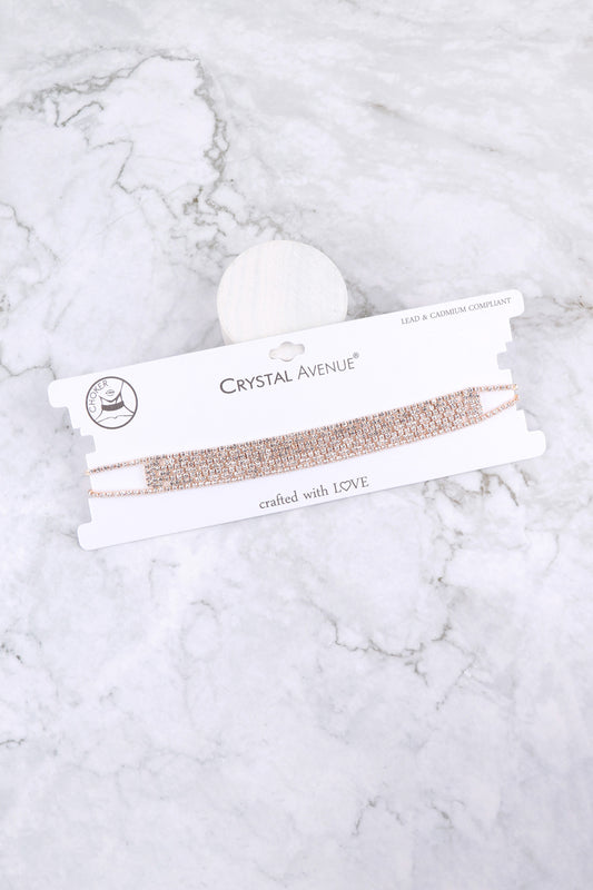 7 Line Rhinestone Choker/Collar Necklace