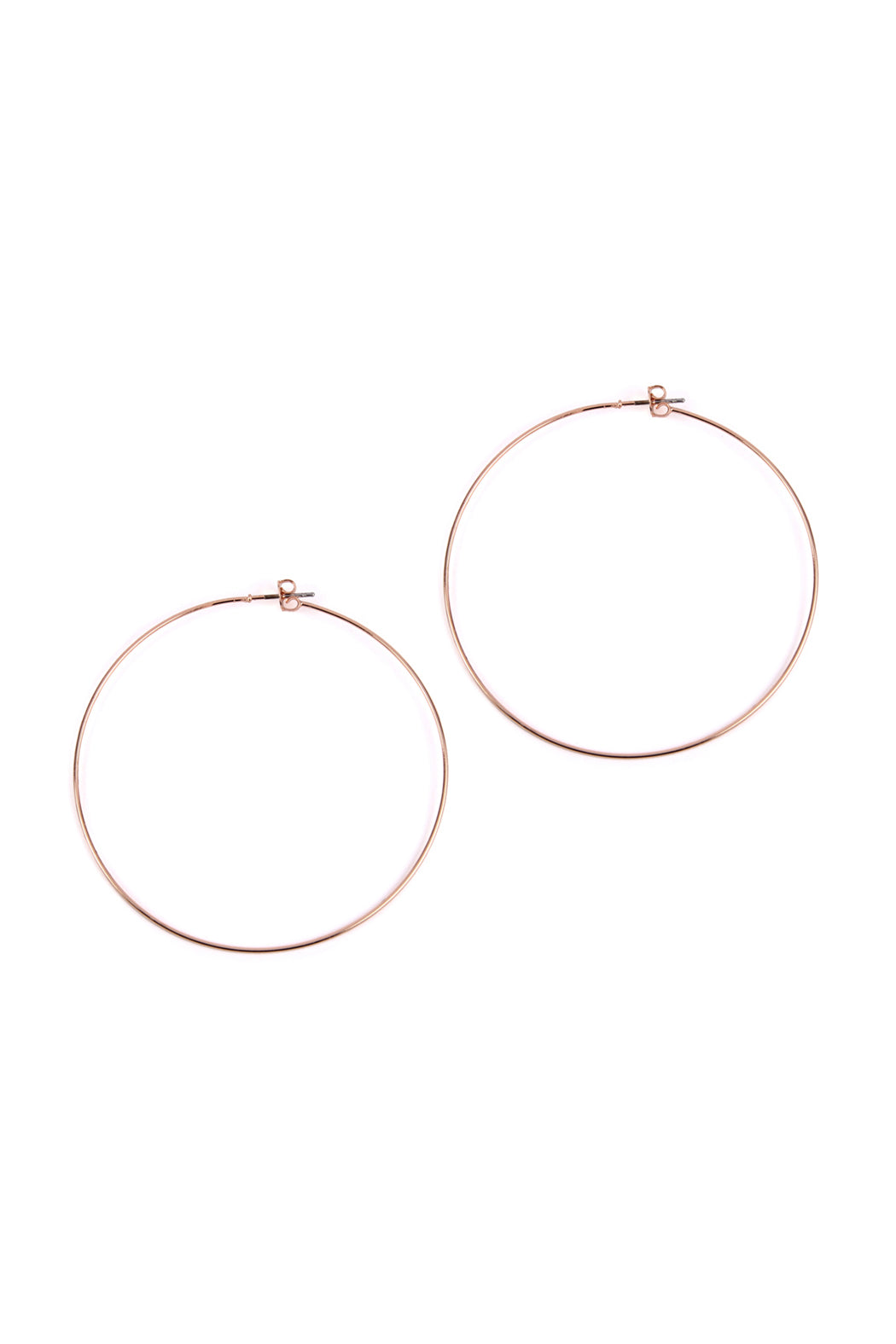 60MM Wire Hoop Earrings Rose Gold