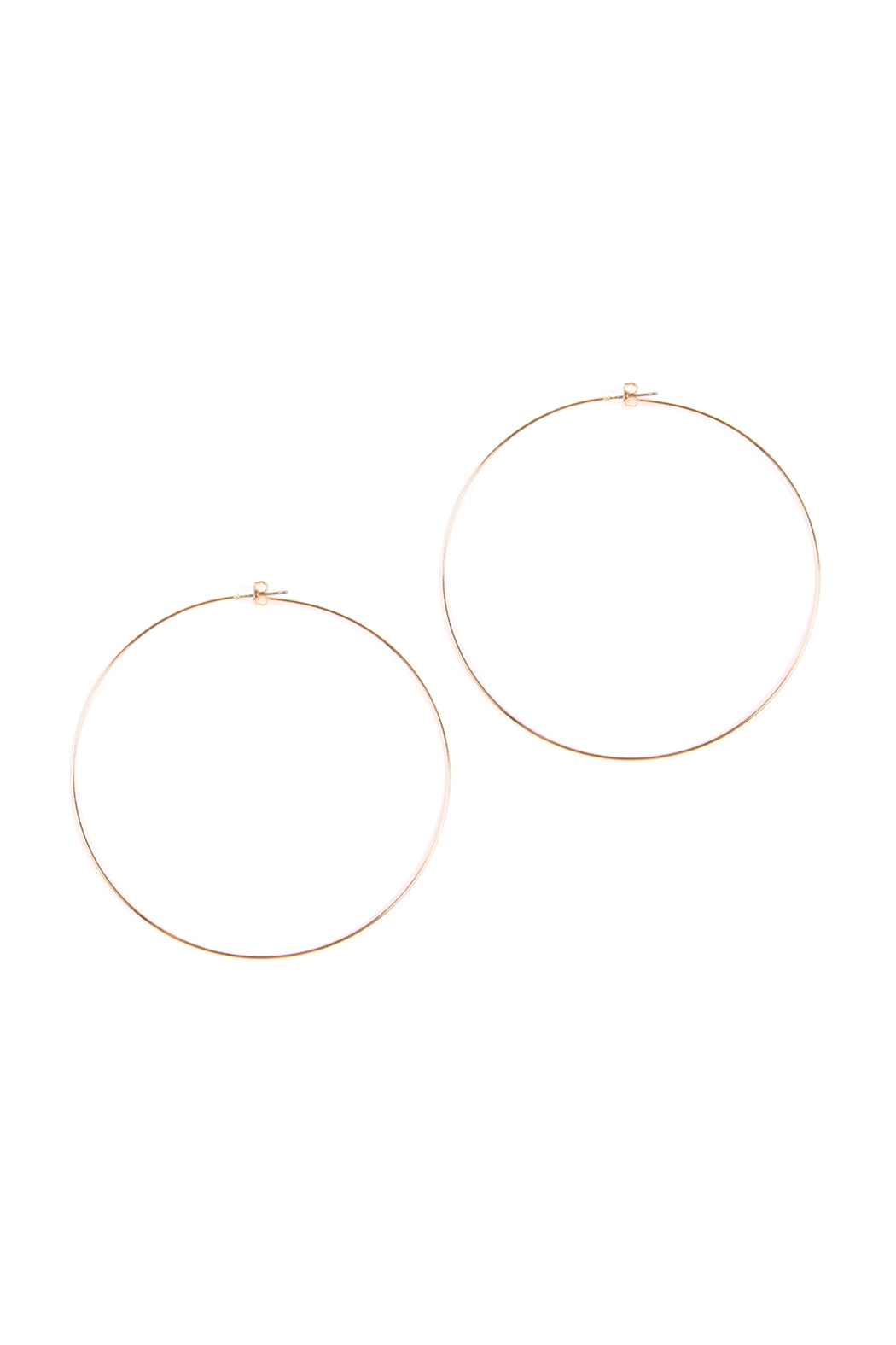 80Mm WIre Hoop Earrings Gold