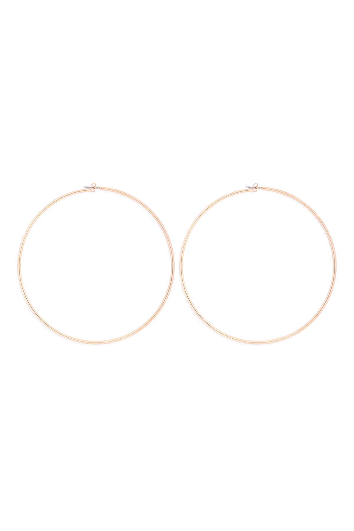 100M Wire Hoop Earrings Gold