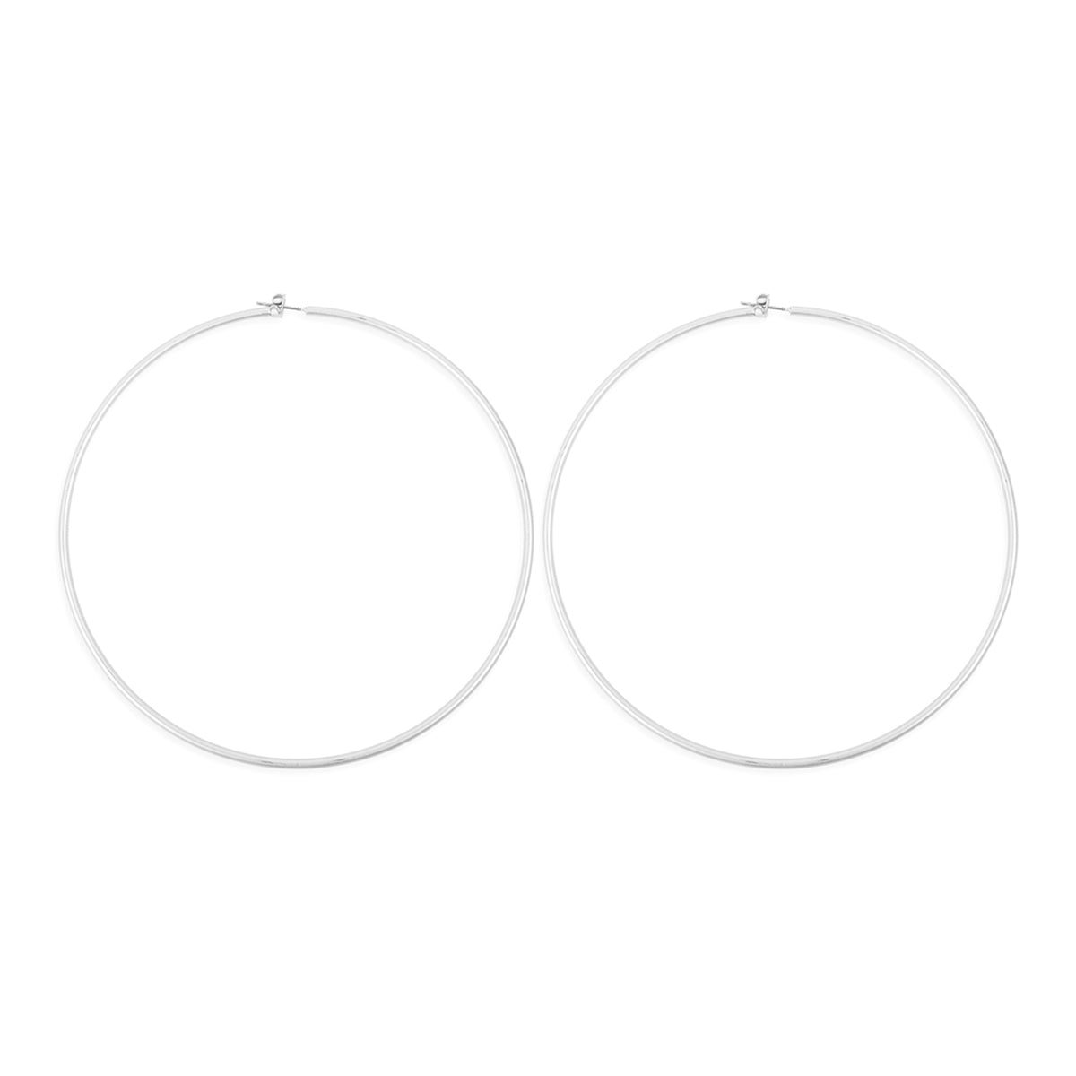 100MM Wire Hoop Earrings Matte Silver