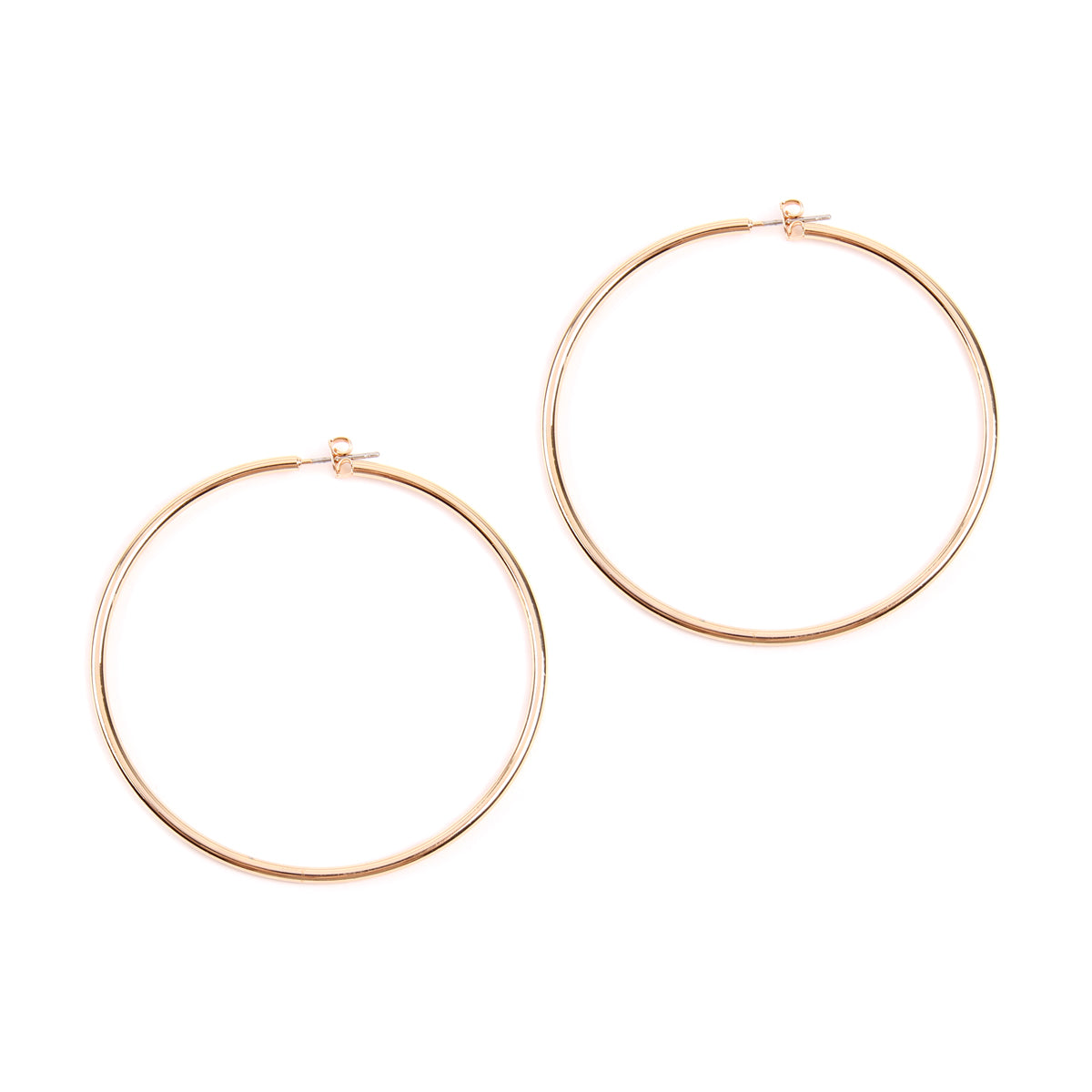 60MM Wire Hoop Earrings Gold