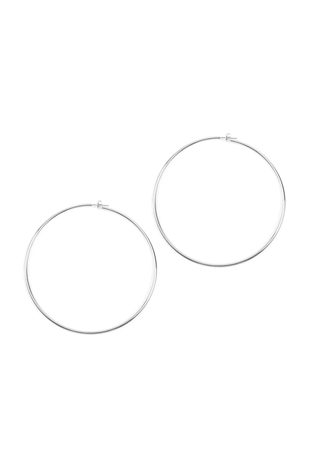 80MM Wire Hoop Earrings Silver
