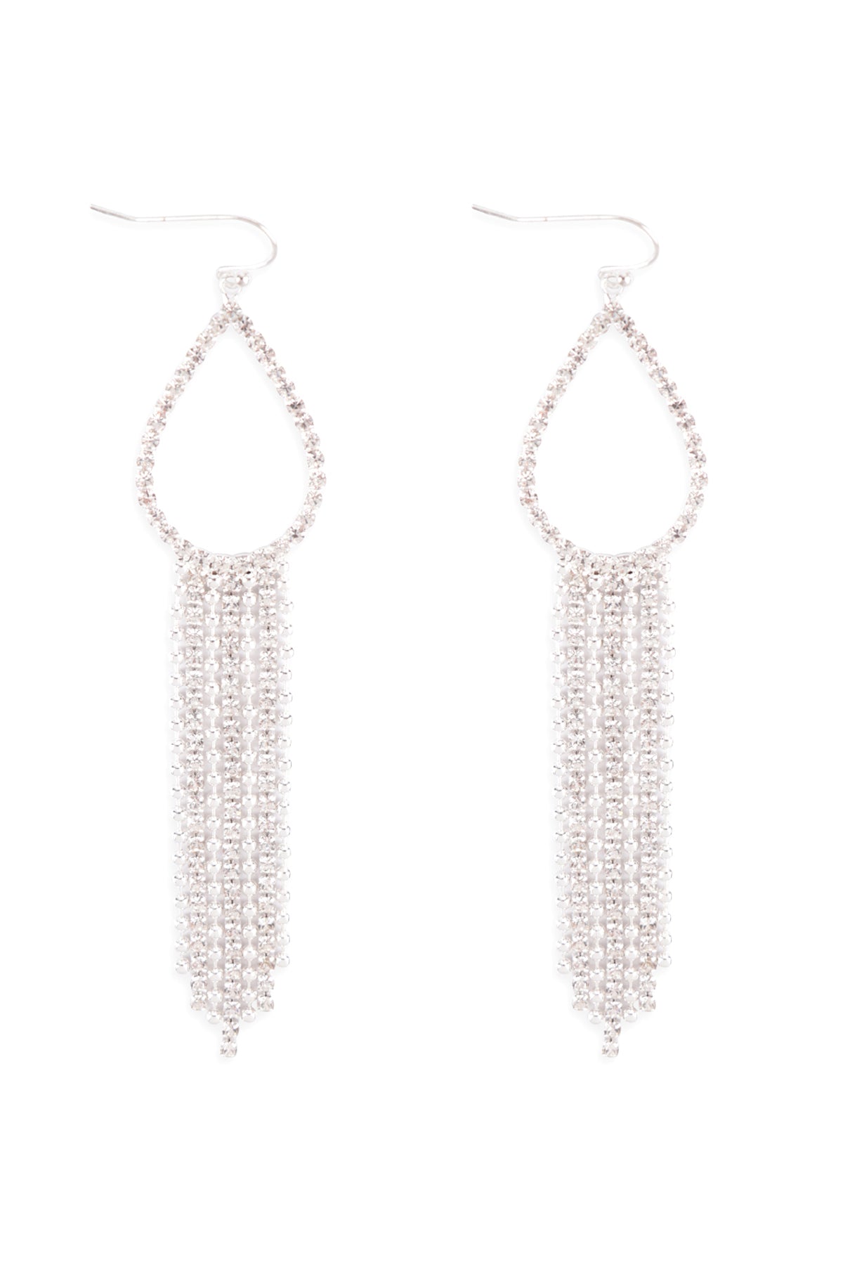 Teardrop Shape Fringe Bridal Earrings