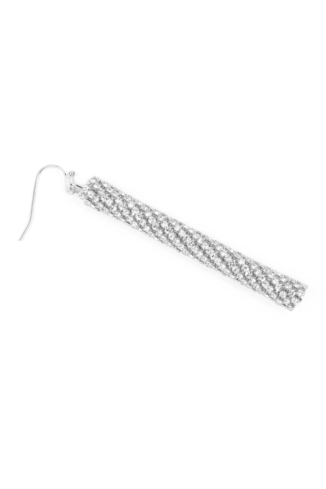 Cubic Zirconia Tube Drop Earrings