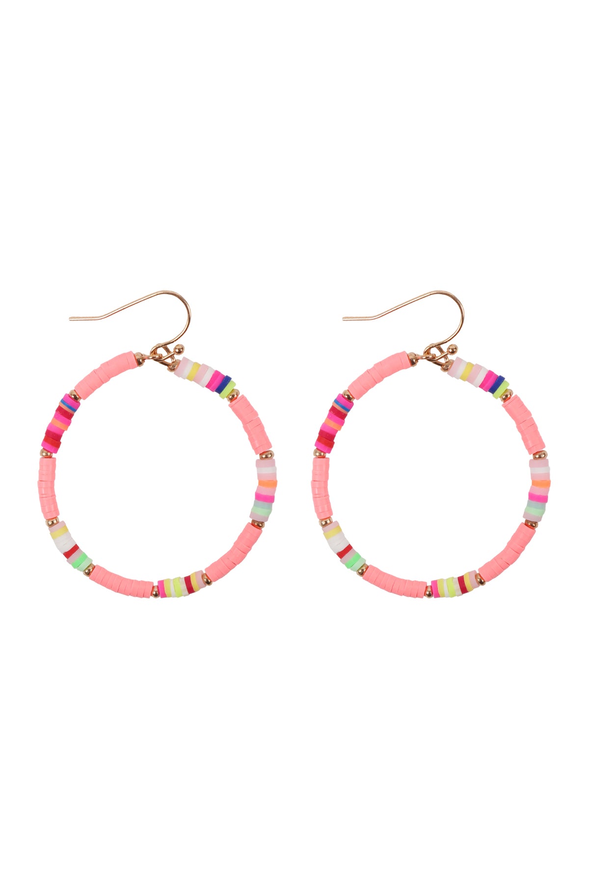 35mm Rubber Disc Hook Earrings Rose