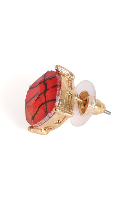 Sports Cushion Cut Basketball Stud Earrings