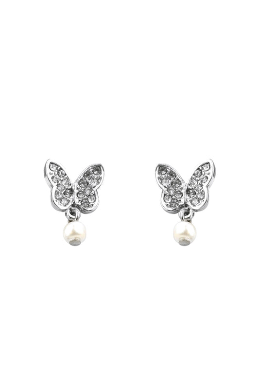 Butterfly Pearl Dangle Earrings