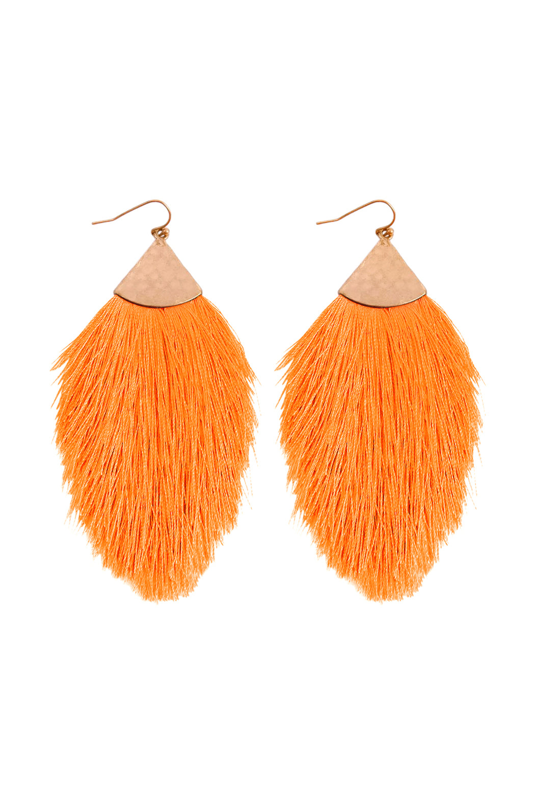 Tassel Drop Earrings Neon Orange