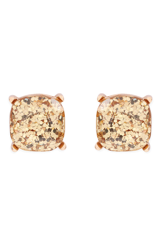 Sparkling Glitter Epoxy Stud Earrings