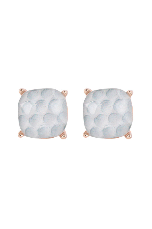 Trendy Sporty Cushion Cut Epoxy Stud Earrings