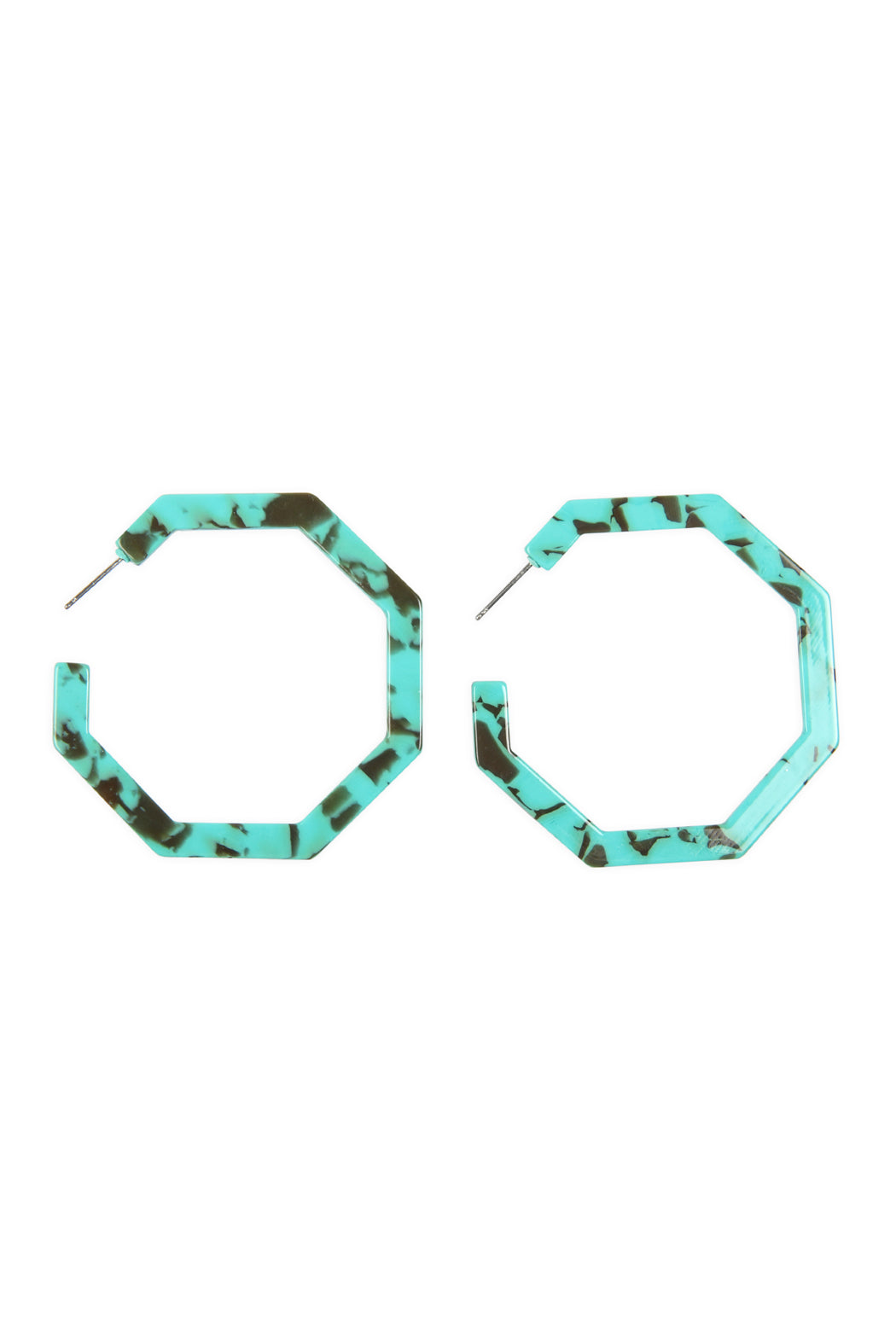 Octagon Acetate Earrings Tur2uoise Howlite