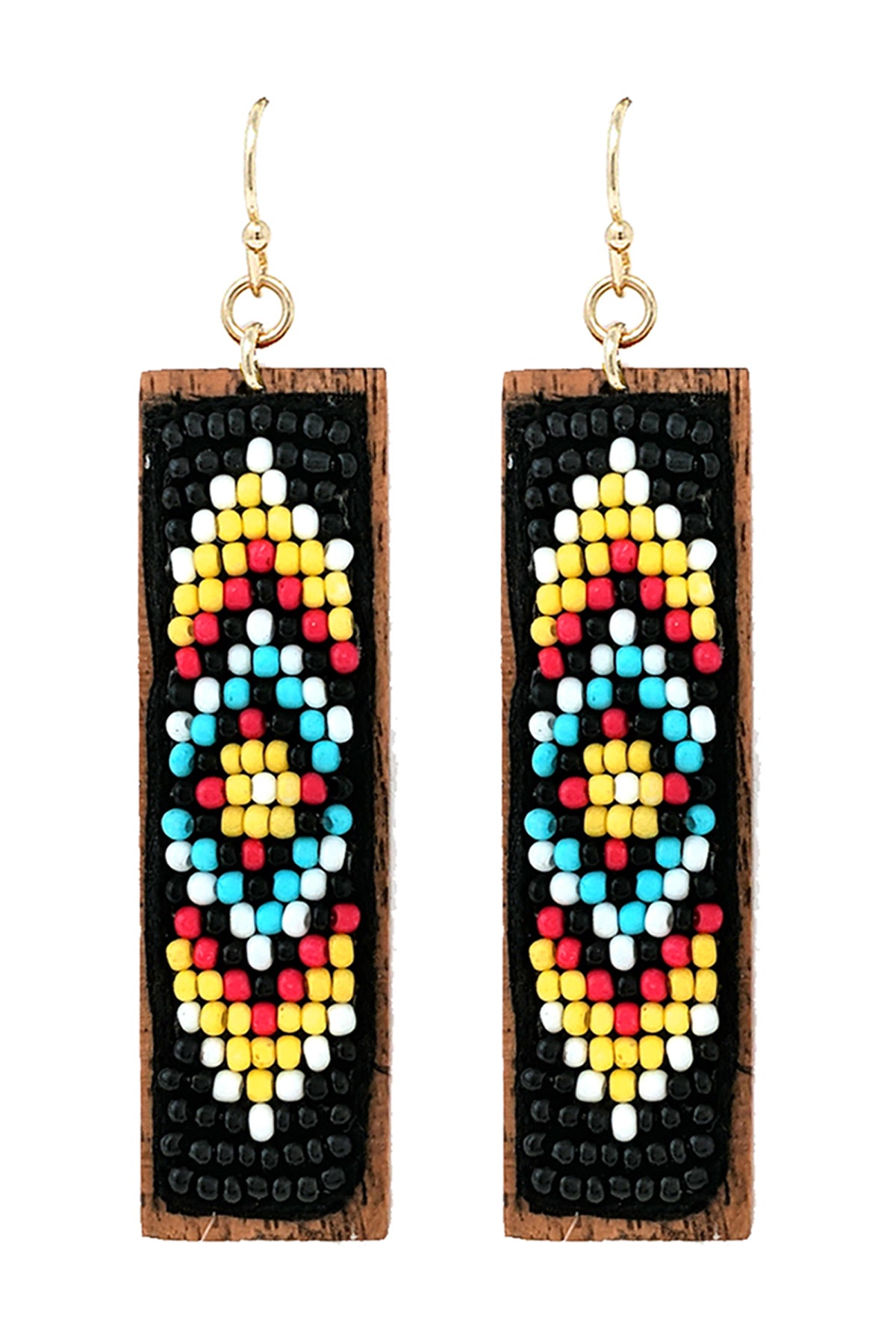 Ornamental Seed Beads Drop Earrings Tur2uoise