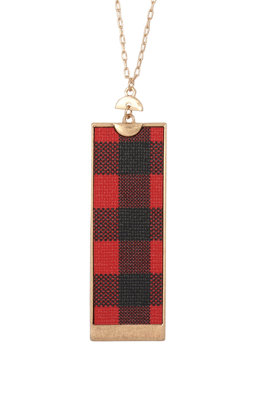 Rectangle Shape PU Leather Pendant Necklace