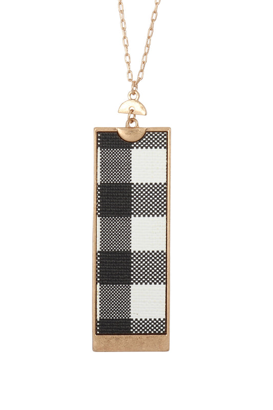 Rectangle Shape PU Leather Pendant Necklace