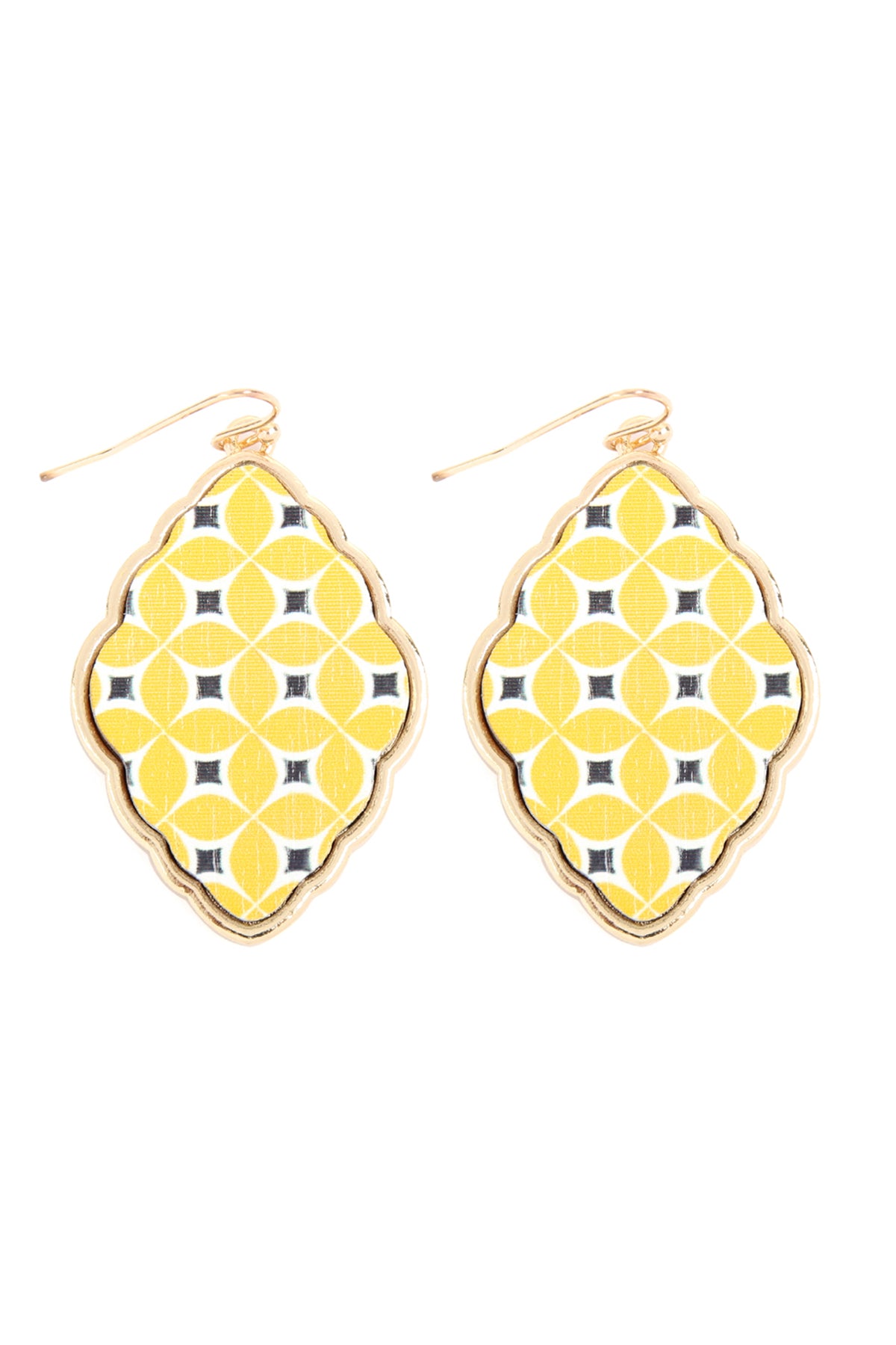 Yellow Wood Moroccan Fish Hook Baro2use Earring