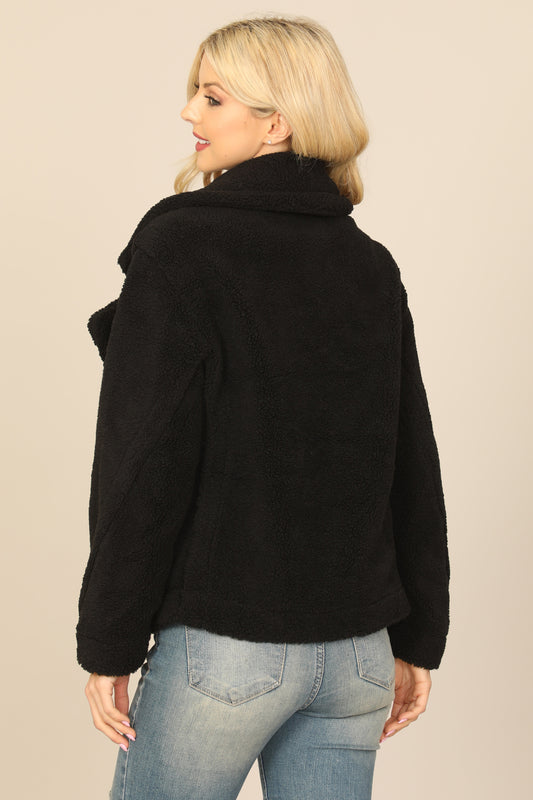 Teddy Fleece Double-Breasted Coat