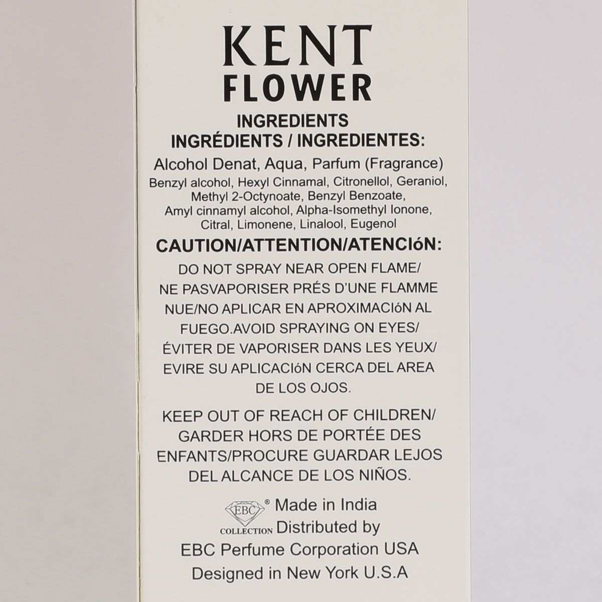 Kent Flower White Spray Perfume Eau De Parfum For Women - 100ML/3.4 FL.OZ./3PCS