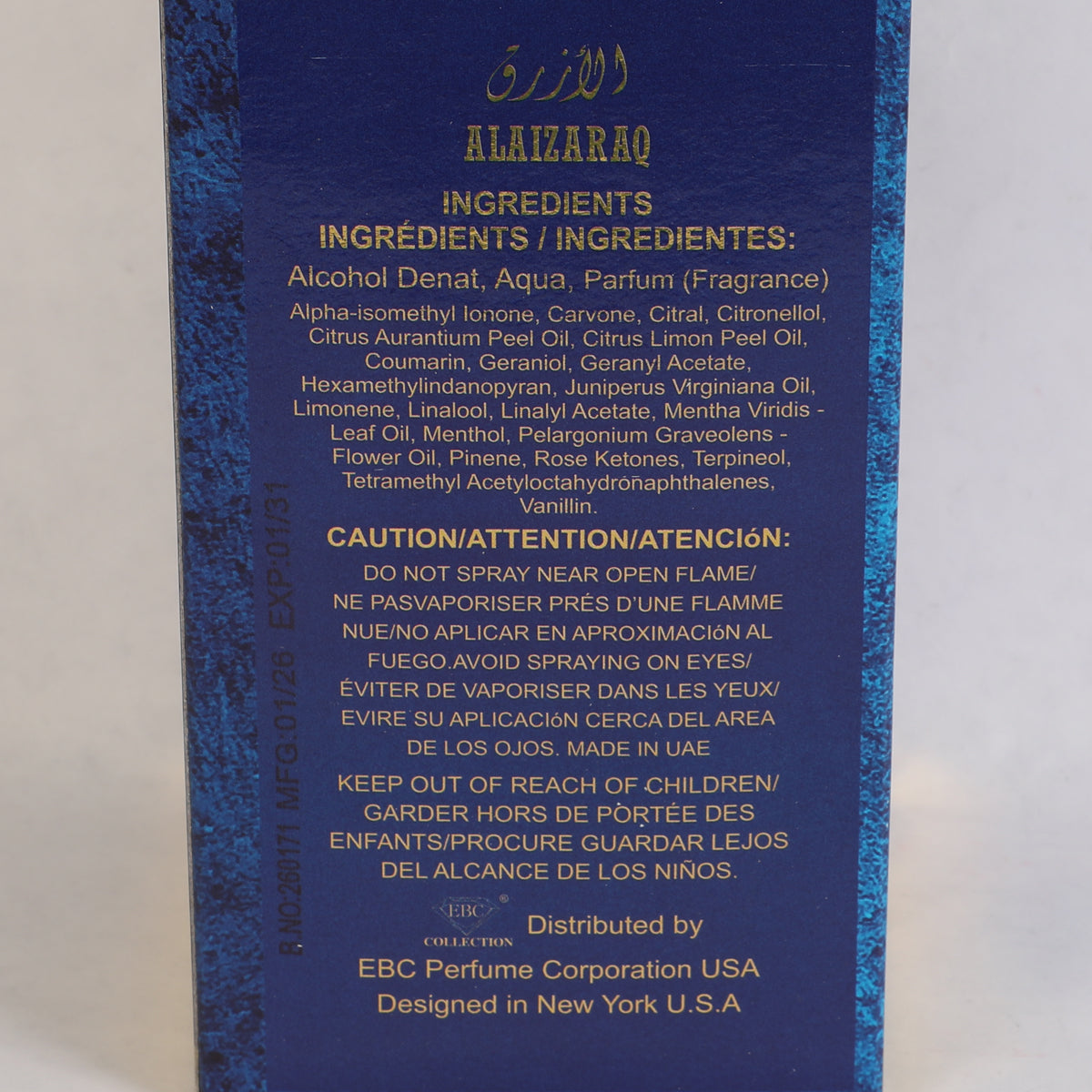 Alaizaraq Spray Perfume Eau De Parfum For Men - 100ML/3.4FL.OZ./3PCS