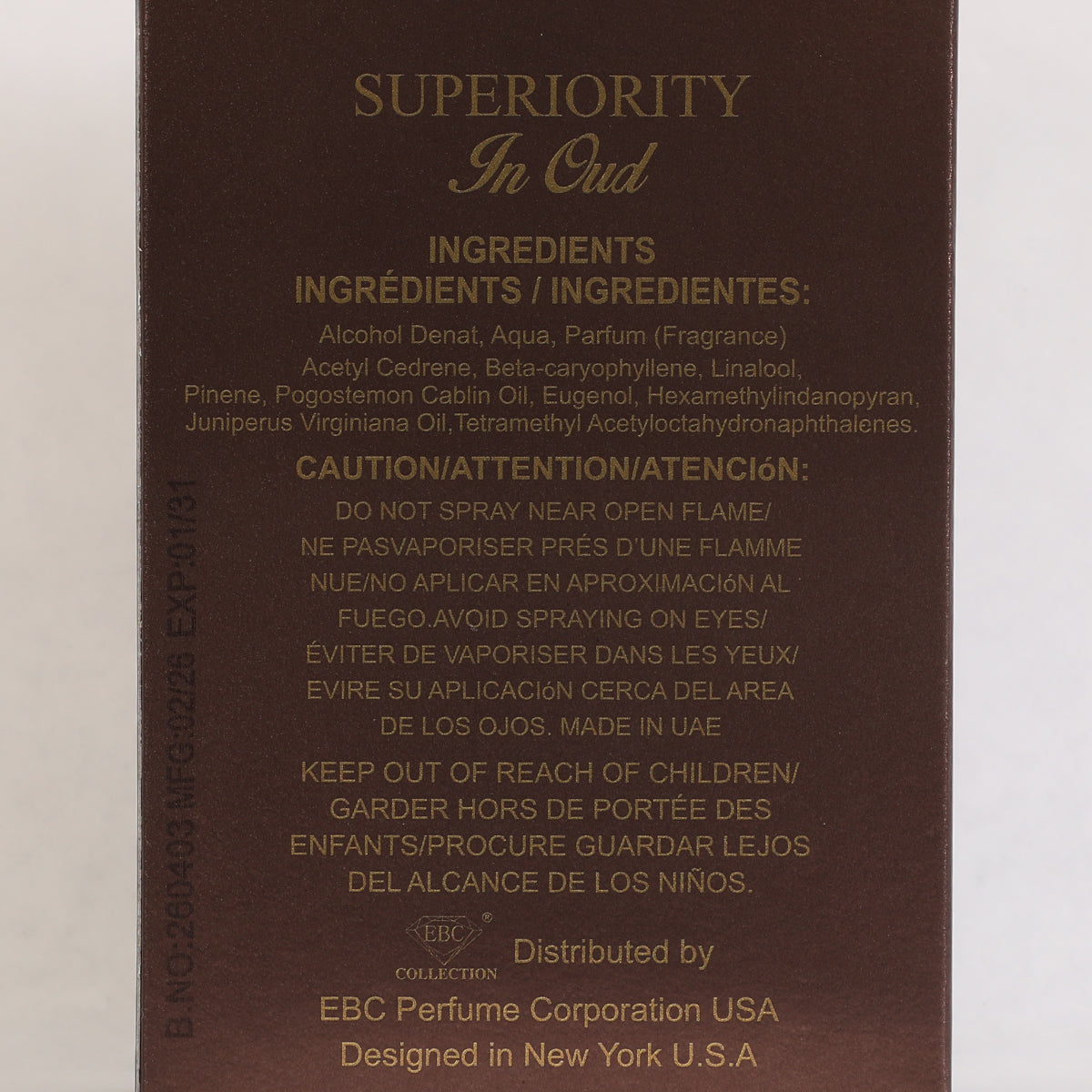 Superiority In Oud Spray Perfume Eau De Parfum For Men And Women - 100ML/3.4FL.OZ./3PCS