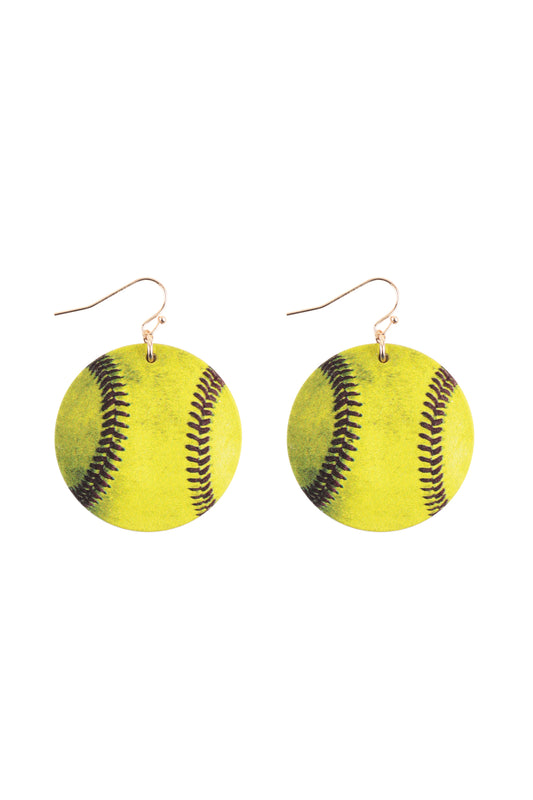 Gameday Wood Dangle Fish Hook Earrings