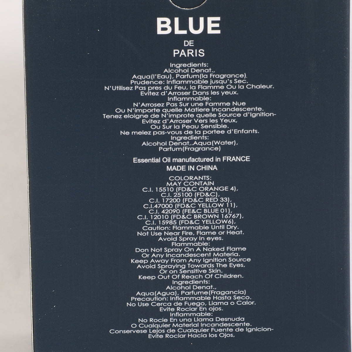 Blue De Paris Spray Perfume Eau De Parfum For Men - 100ML/3.4FL.OZ.