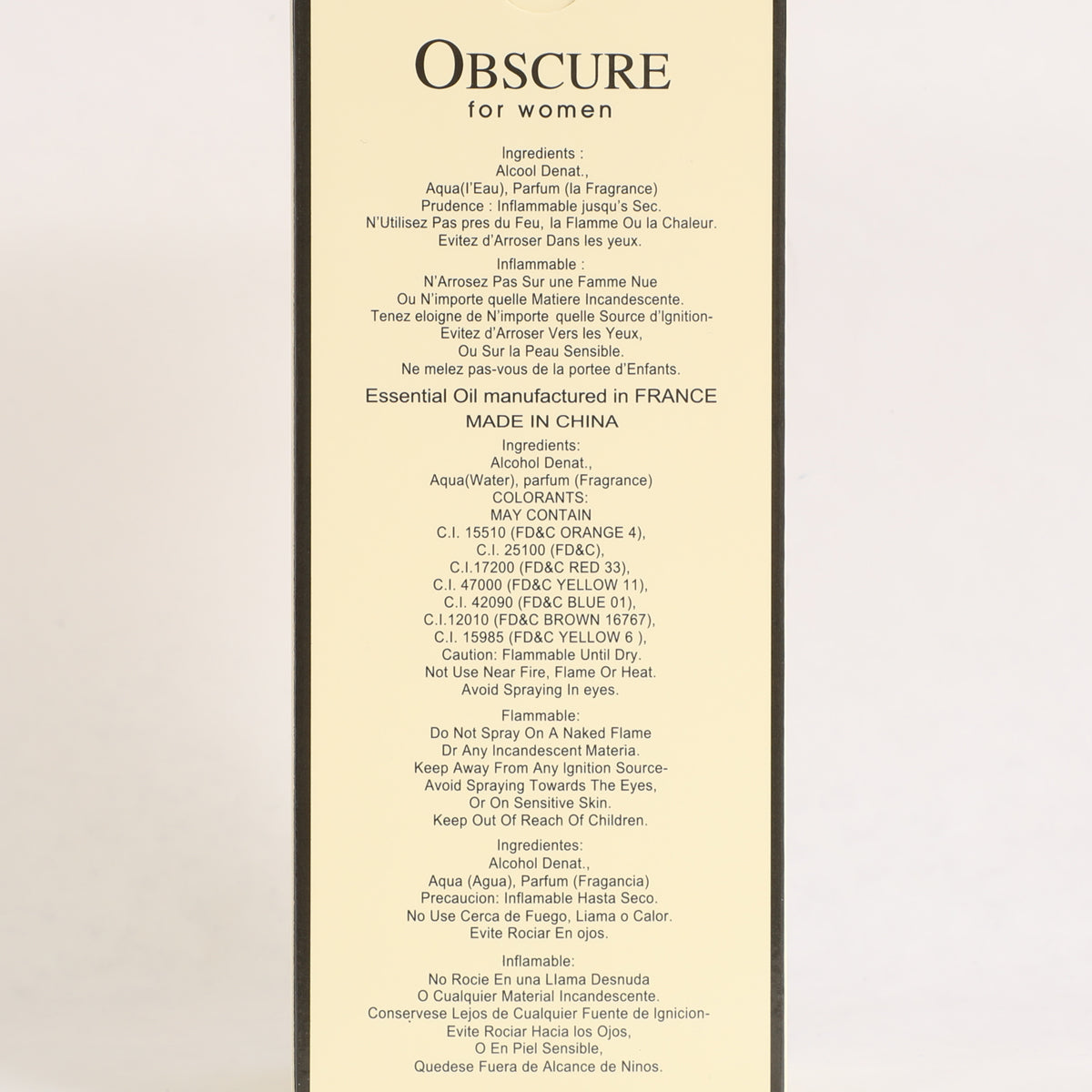 Obscure Spray Perfume Eau De Parfum For Women - 100ML/3.4FL.OZ./3PCS