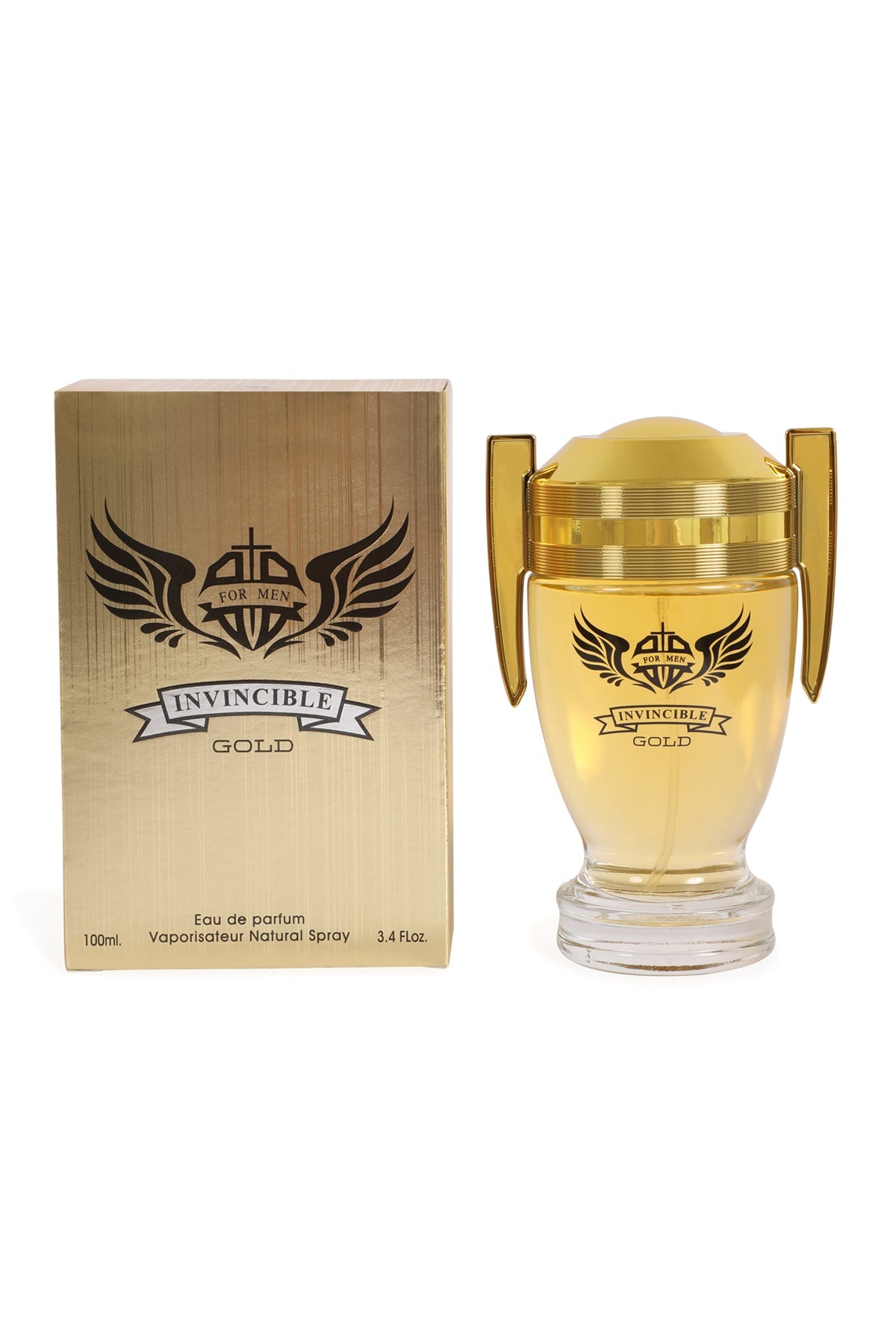 INVINCIBLE GOLD SPRAY COLOGNE EAU DE PARFUM FOR MEN - 100ML/3.4 FL.OZ.