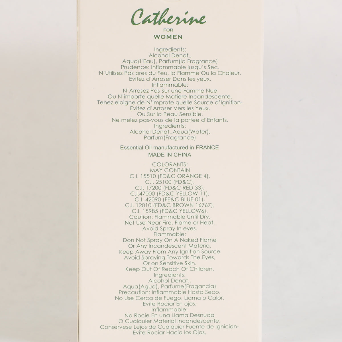Catherine Spray Perfume Eau De Parfum For Women - 100ML/3.4FL.OZ./3PCS