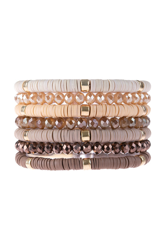 Multiline Ring Beaded Stretch Bracelet