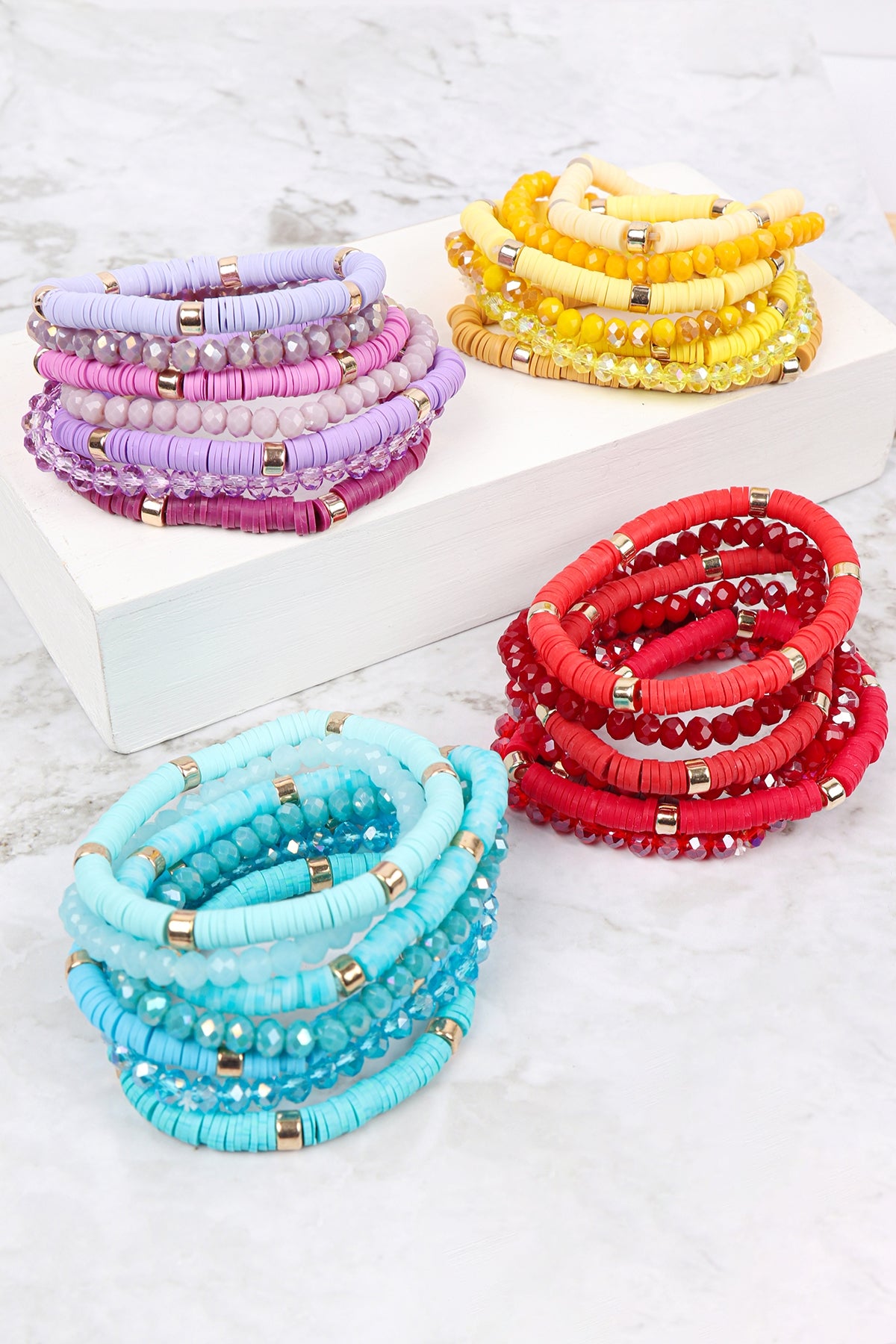 Multi Line Ring Beaded Bracelet