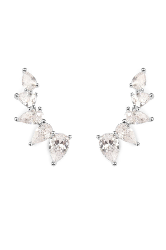 Teardrop Cubic Zirconia Crawler Earrings