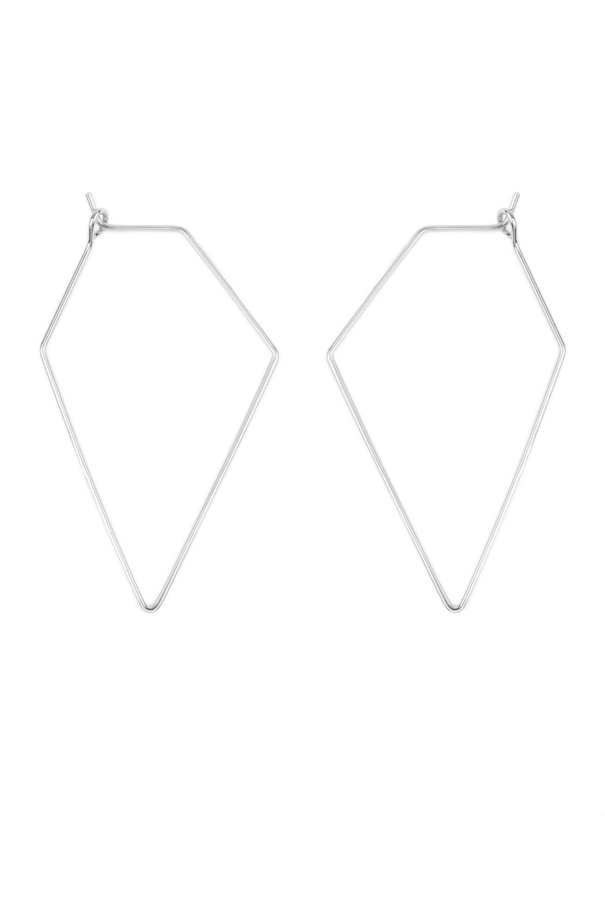 Silver Polygon Brass Earring
