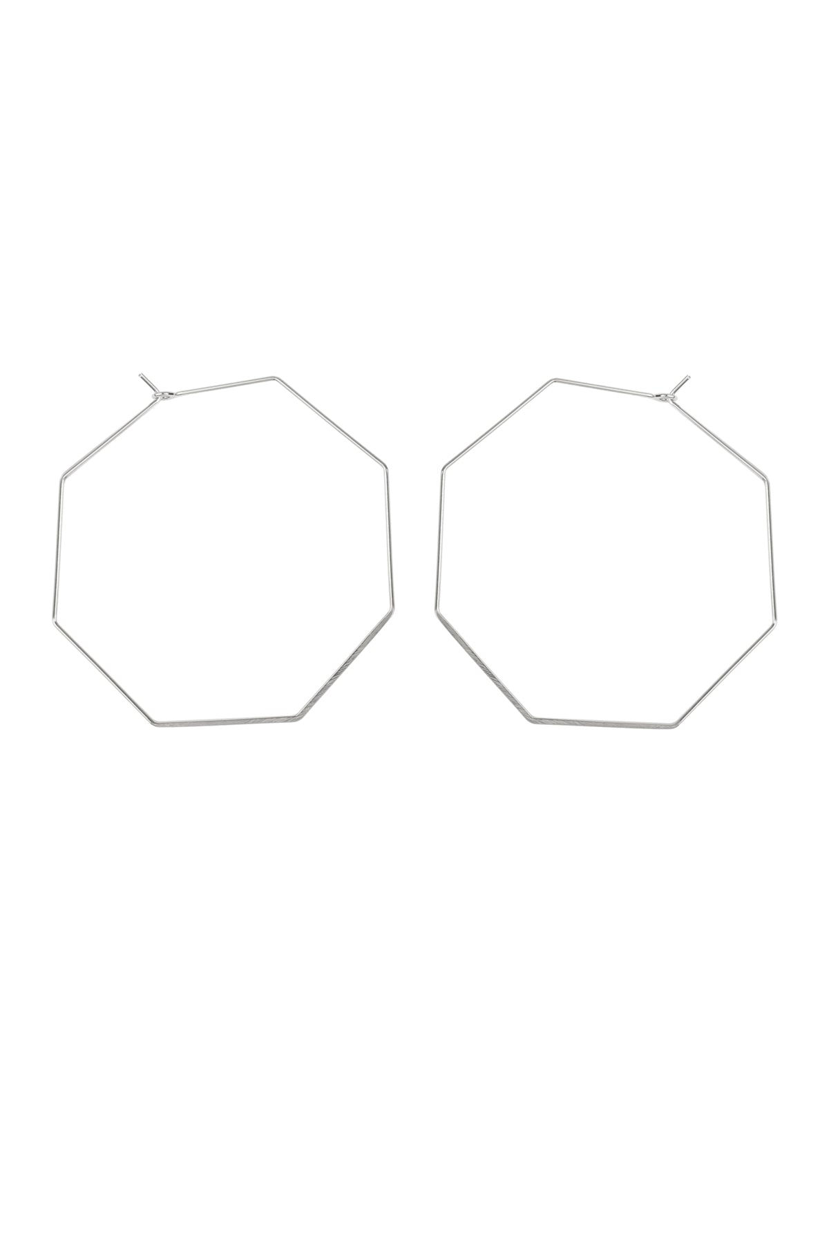 Octagon Brass Earring