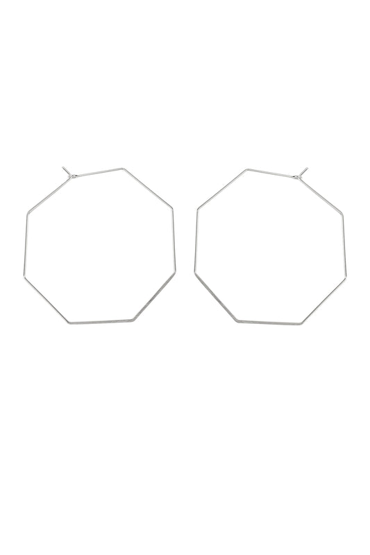 Octagon Brass Earring