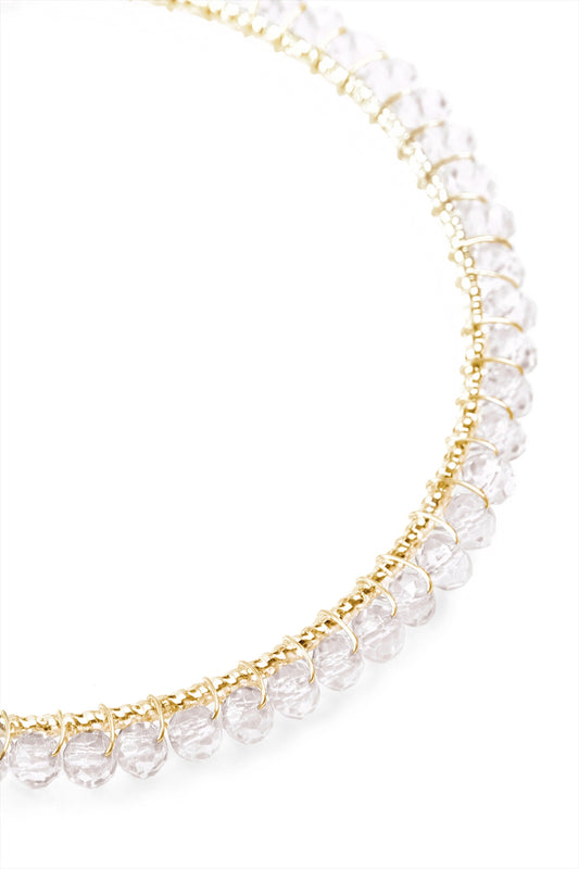 Wire Hoop With Glass Beads Hook Earring