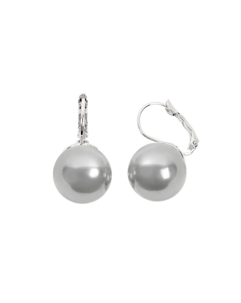 Hinged Pearl Earrings Gray