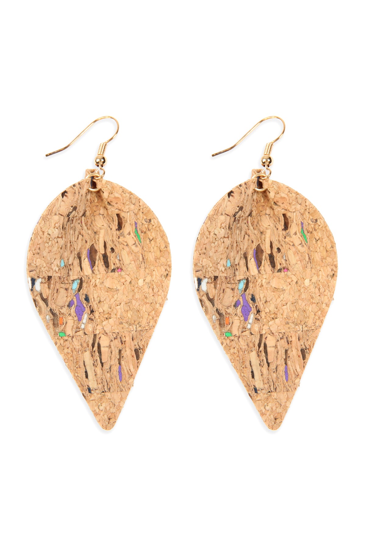 Tribal Pattern Printed Cork Pinched Mar2uise Earring