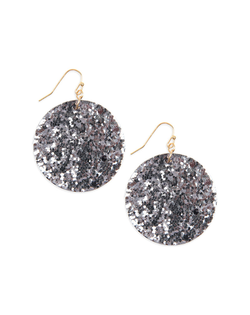 Pewter Se2uin Circle Drop Earrings