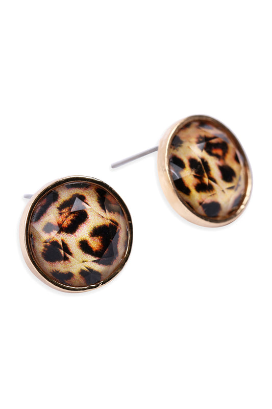 Faceted Circle Acrylic Post Earrings