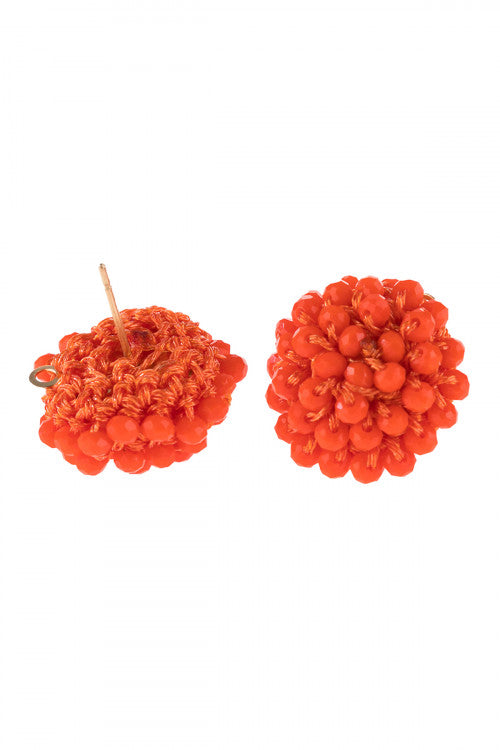 Coral Rondelle Post Earring