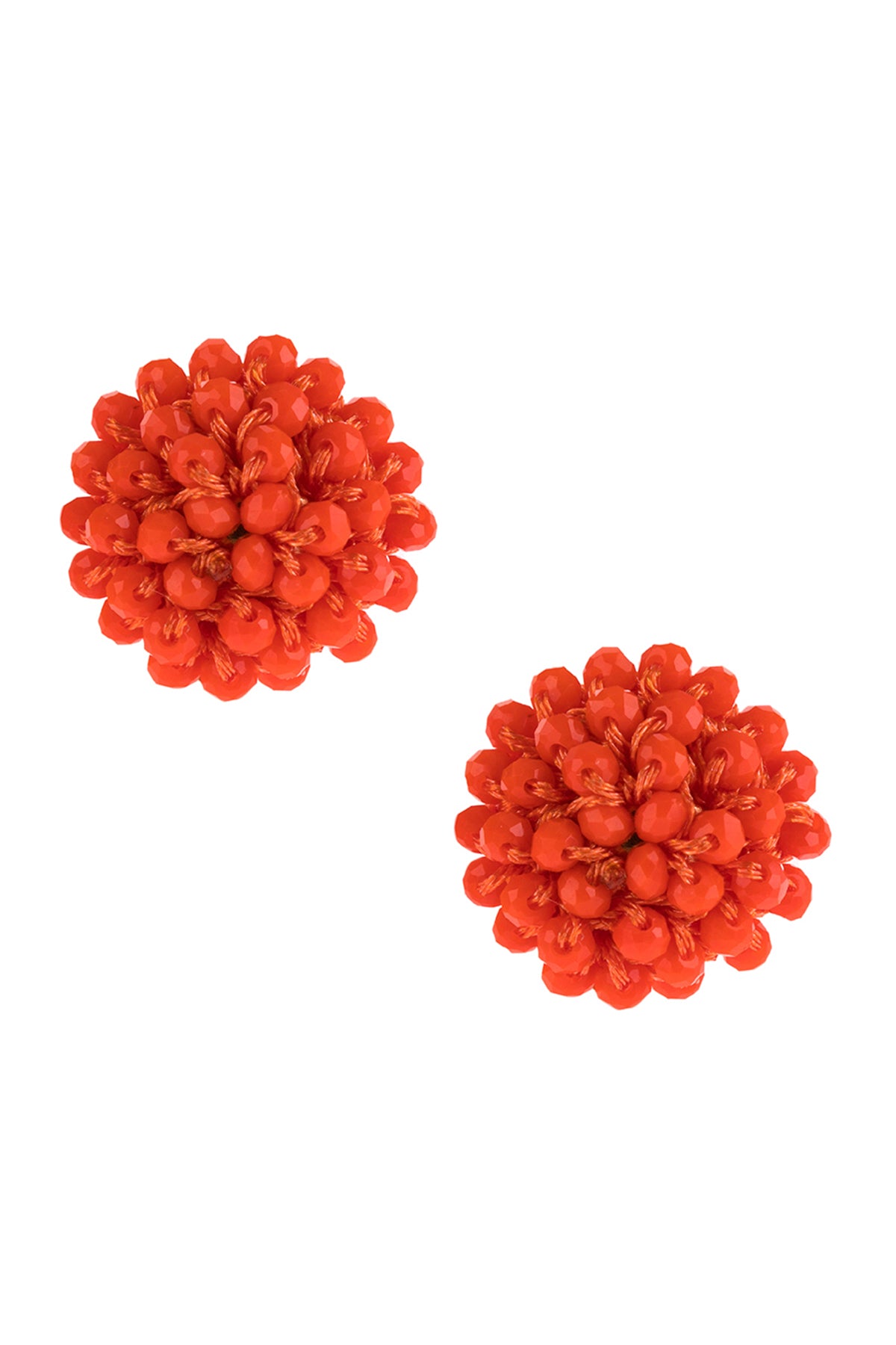 Coral Rondelle Post Earring