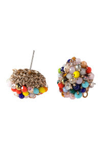 Multi Color Rondelle Post Earring