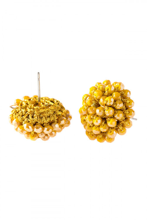 Mustard Rondelle Post Earring
