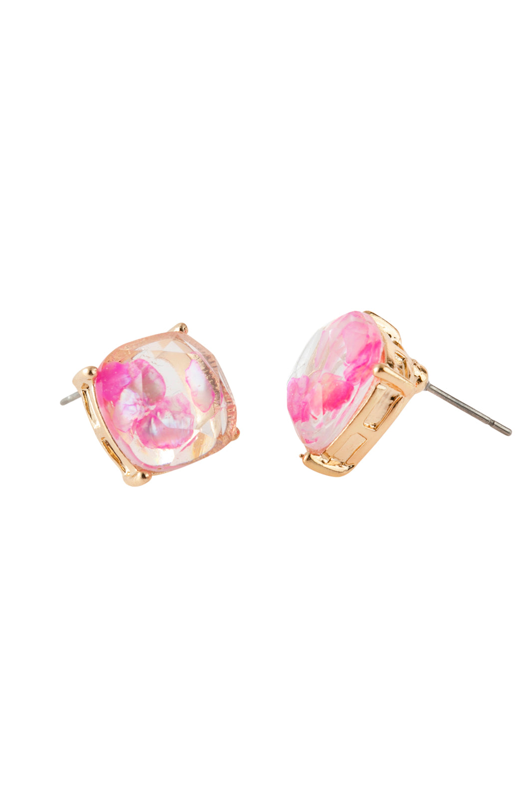 Acetated Natural Stone Post Earrings