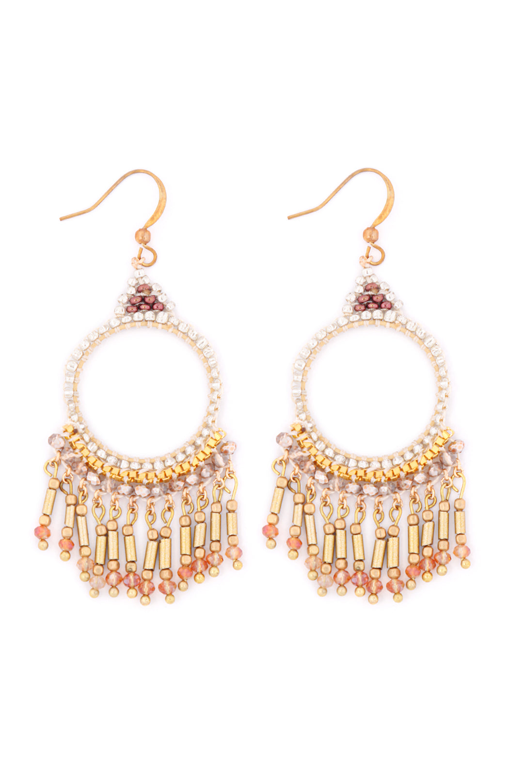Bohemian Beads Chandelier Fish Hook Earrings