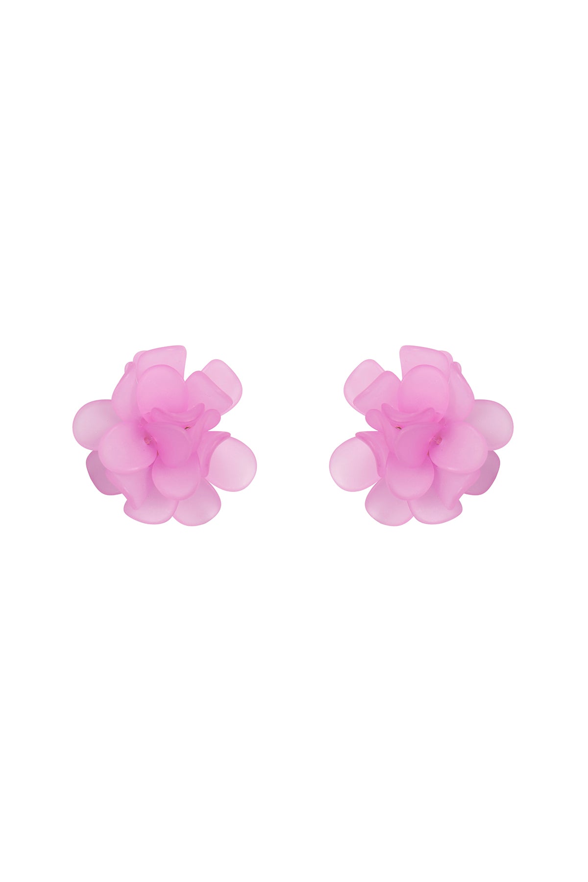 Acrylic Flower Petals Post Stud Earrings Purple