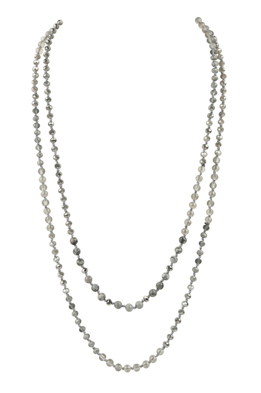 6mm Two Lines Mixed Beads Necklace