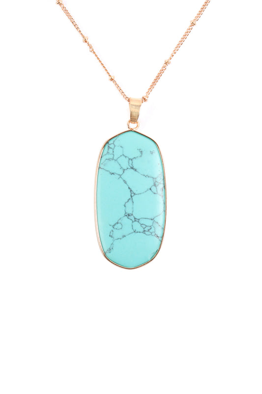 Stone Pendant Charm Necklace
